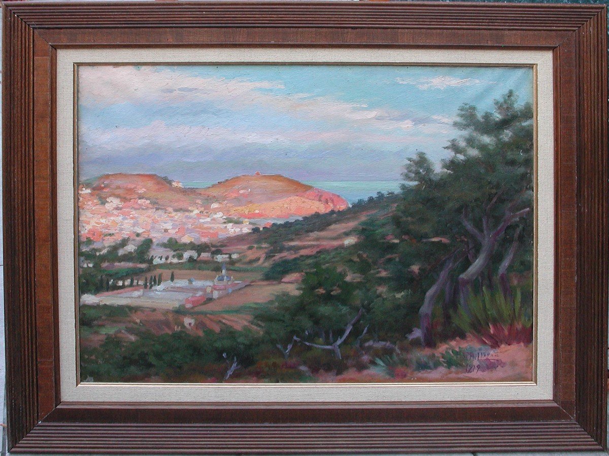F. De A. Lleyxa "sant Feliu De Guixols" 1919 Oil On Canvas 48x62